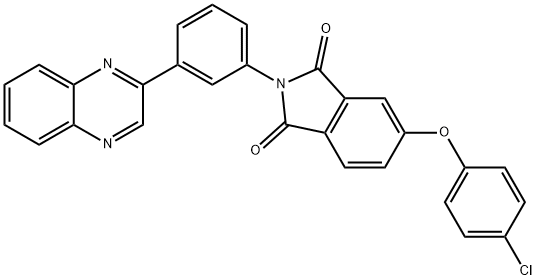 5-(4-chlorophenoxy)-2-[3-(2-quinoxalinyl)phenyl]-1H-isoindole-1,3(2H)-dione 结构式