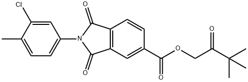 3,3-dimethyl-2-oxobutyl 2-(3-chloro-4-methylphenyl)-1,3-dioxo-5-isoindolinecarboxylate 结构式