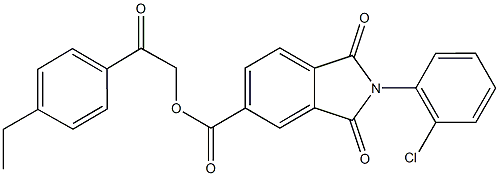 2-(4-ethylphenyl)-2-oxoethyl 2-(2-chlorophenyl)-1,3-dioxo-5-isoindolinecarboxylate 结构式