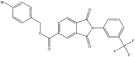 4-bromobenzyl 1,3-dioxo-2-[3-(trifluoromethyl)phenyl]-5-isoindolinecarboxylate 结构式