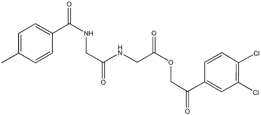 2-(3,4-dichlorophenyl)-2-oxoethyl ({[(4-methylbenzoyl)amino]acetyl}amino)acetate 结构式