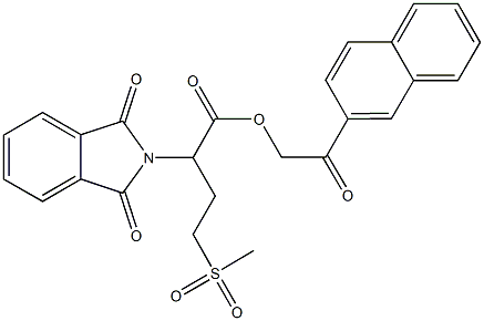 2-(2-naphthyl)-2-oxoethyl 2-(1,3-dioxo-1,3-dihydro-2H-isoindol-2-yl)-4-(methylsulfonyl)butanoate 结构式