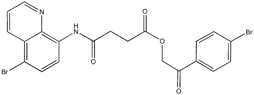 2-(4-bromophenyl)-2-oxoethyl 4-[(5-bromo-8-quinolinyl)amino]-4-oxobutanoate 结构式