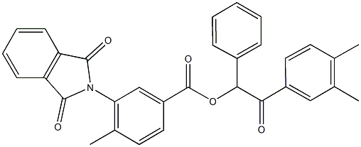 2-(3,4-dimethylphenyl)-2-oxo-1-phenylethyl 3-(1,3-dioxo-1,3-dihydro-2H-isoindol-2-yl)-4-methylbenzoate 结构式