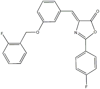 4-{3-[(2-fluorobenzyl)oxy]benzylidene}-2-(4-fluorophenyl)-1,3-oxazol-5(4H)-one 结构式