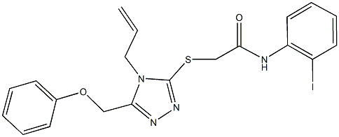 2-{[4-allyl-5-(phenoxymethyl)-4H-1,2,4-triazol-3-yl]sulfanyl}-N-(2-iodophenyl)acetamide 结构式