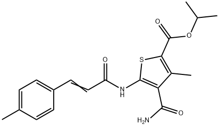 isopropyl 4-(aminocarbonyl)-3-methyl-5-{[3-(4-methylphenyl)acryloyl]amino}-2-thiophenecarboxylate 结构式