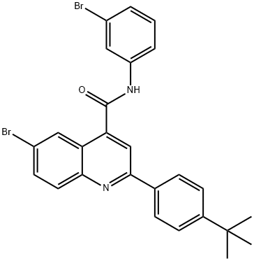 6-bromo-N-(3-bromophenyl)-2-(4-tert-butylphenyl)quinoline-4-carboxamide 结构式