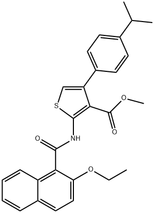 methyl 2-[(2-ethoxy-1-naphthoyl)amino]-4-(4-isopropylphenyl)thiophene-3-carboxylate 结构式