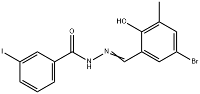 N'-(5-bromo-2-hydroxy-3-methylbenzylidene)-3-iodobenzohydrazide 结构式