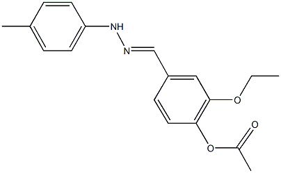 2-ethoxy-4-[2-(4-methylphenyl)carbohydrazonoyl]phenyl acetate 结构式