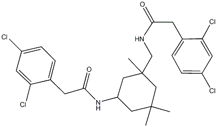 2-(2,4-dichlorophenyl)-N-[3-({[(2,4-dichlorophenyl)acetyl]amino}methyl)-3,5,5-trimethylcyclohexyl]acetamide 结构式