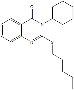 3-cyclohexyl-2-(pentylsulfanyl)-4(3H)-quinazolinone 结构式