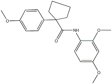 N-(2,4-dimethoxyphenyl)-1-(4-methoxyphenyl)cyclopentanecarboxamide 结构式