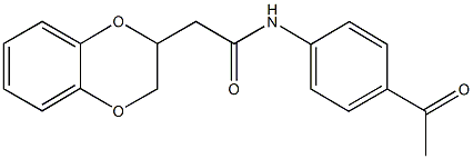 N-(4-acetylphenyl)-2-(2,3-dihydro-1,4-benzodioxin-2-yl)acetamide 结构式