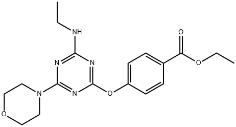 ethyl 4-{[4-(ethylamino)-6-(4-morpholinyl)-1,3,5-triazin-2-yl]oxy}benzoate 结构式