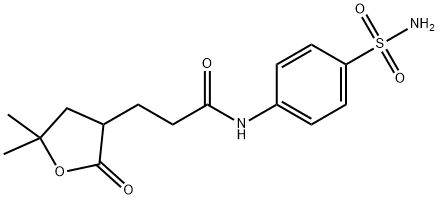 N-[4-(aminosulfonyl)phenyl]-3-(5,5-dimethyl-2-oxotetrahydro-3-furanyl)propanamide 结构式