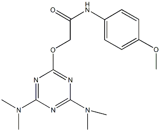 2-{[4,6-bis(dimethylamino)-1,3,5-triazin-2-yl]oxy}-N-(4-methoxyphenyl)acetamide 结构式