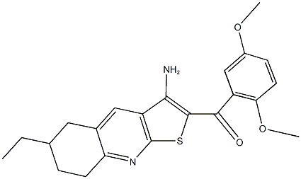 (3-amino-6-ethyl-5,6,7,8-tetrahydrothieno[2,3-b]quinolin-2-yl)(2,5-dimethoxyphenyl)methanone 结构式