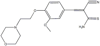 2-cyano-3-{3-methoxy-4-[2-(4-morpholinyl)ethoxy]phenyl}-2-propenethioamide 结构式