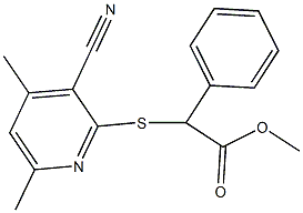 methyl [(3-cyano-4,6-dimethyl-2-pyridinyl)sulfanyl](phenyl)acetate 结构式