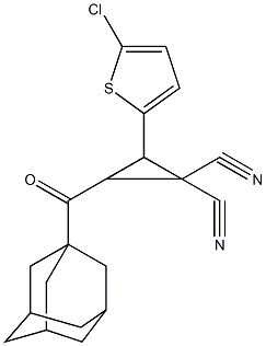 2-(1-adamantylcarbonyl)-3-(5-chloro-2-thienyl)-1,1-cyclopropanedicarbonitrile 结构式