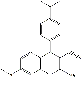 2-amino-7-(dimethylamino)-4-(4-isopropylphenyl)-4H-chromene-3-carbonitrile 结构式