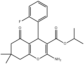 isopropyl 2-amino-4-(2-fluorophenyl)-7,7-dimethyl-5-oxo-5,6,7,8-tetrahydro-4H-chromene-3-carboxylate 结构式