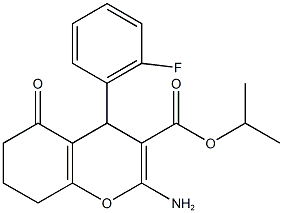 isopropyl 2-amino-4-(2-fluorophenyl)-5-oxo-5,6,7,8-tetrahydro-4H-chromene-3-carboxylate 结构式