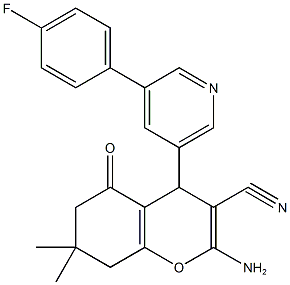 2-amino-4-[5-(4-fluorophenyl)-3-pyridinyl]-7,7-dimethyl-5-oxo-5,6,7,8-tetrahydro-4H-chromene-3-carbonitrile 结构式