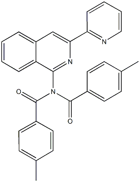 4-methyl-N-(4-methylbenzoyl)-N-[3-(2-pyridinyl)-1-isoquinolinyl]benzamide 结构式