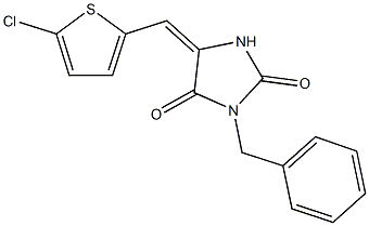 3-benzyl-5-[(5-chloro-2-thienyl)methylene]-2,4-imidazolidinedione 结构式