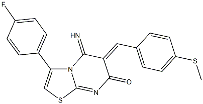 3-(4-fluorophenyl)-5-imino-6-[4-(methylsulfanyl)benzylidene]-5,6-dihydro-7H-[1,3]thiazolo[3,2-a]pyrimidin-7-one 结构式