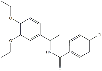 4-chloro-N-[1-(3,4-diethoxyphenyl)ethyl]benzamide 结构式