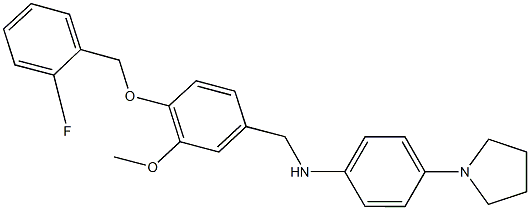 N-{4-[(2-fluorobenzyl)oxy]-3-methoxybenzyl}-4-pyrrolidin-1-ylaniline 结构式