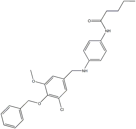 N-(4-{[4-(benzyloxy)-3-chloro-5-methoxybenzyl]amino}phenyl)pentanamide 结构式