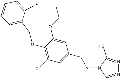 4-({3-chloro-5-ethoxy-4-[(2-fluorobenzyl)oxy]benzyl}amino)-4H-1,2,4-triazol-3-yl hydrosulfide 结构式