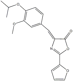 2-(2-furyl)-4-(4-isopropoxy-3-methoxybenzylidene)-1,3-oxazol-5(4H)-one 结构式