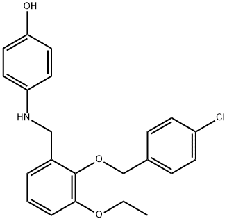 4-({2-[(4-chlorobenzyl)oxy]-3-ethoxybenzyl}amino)phenol 结构式