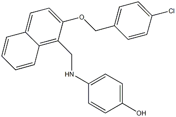4-[({2-[(4-chlorobenzyl)oxy]-1-naphthyl}methyl)amino]phenol 结构式