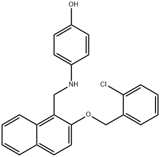 4-[({2-[(2-chlorobenzyl)oxy]-1-naphthyl}methyl)amino]phenol 结构式