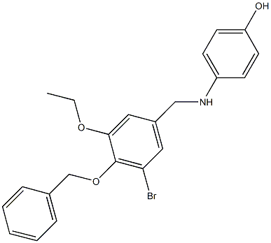 4-{[4-(benzyloxy)-3-bromo-5-ethoxybenzyl]amino}phenol 结构式