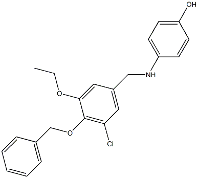 4-{[4-(benzyloxy)-3-chloro-5-ethoxybenzyl]amino}phenol 结构式