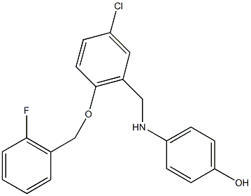 4-({5-chloro-2-[(2-fluorobenzyl)oxy]benzyl}amino)phenol 结构式