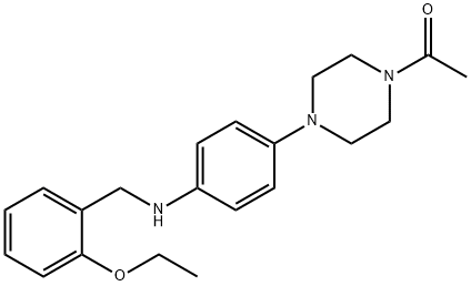 N-[4-(4-acetyl-1-piperazinyl)phenyl]-N-(2-ethoxybenzyl)amine 结构式