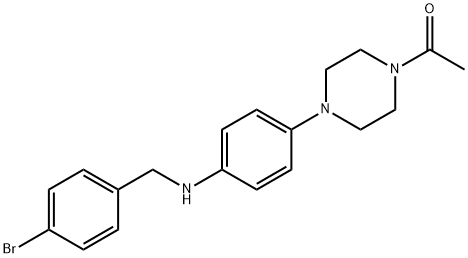 N-[4-(4-acetyl-1-piperazinyl)phenyl]-N-(4-bromobenzyl)amine 结构式