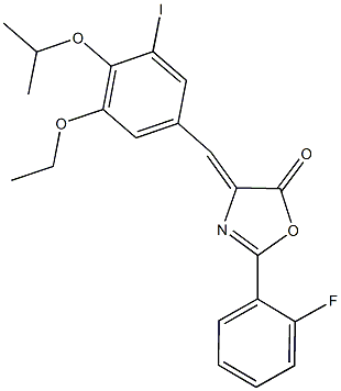 4-(3-ethoxy-5-iodo-4-isopropoxybenzylidene)-2-(2-fluorophenyl)-1,3-oxazol-5(4H)-one 结构式