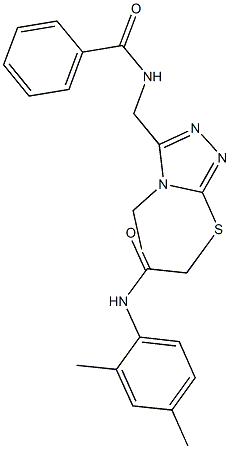 N-[(5-{[2-(2,4-dimethylanilino)-2-oxoethyl]sulfanyl}-4-ethyl-4H-1,2,4-triazol-3-yl)methyl]benzamide 结构式