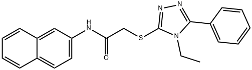 2-[(4-ethyl-5-phenyl-4H-1,2,4-triazol-3-yl)sulfanyl]-N-(2-naphthyl)acetamide 结构式