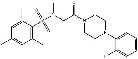 N-{2-[4-(2-fluorophenyl)-1-piperazinyl]-2-oxoethyl}-N,2,4,6-tetramethylbenzenesulfonamide 结构式